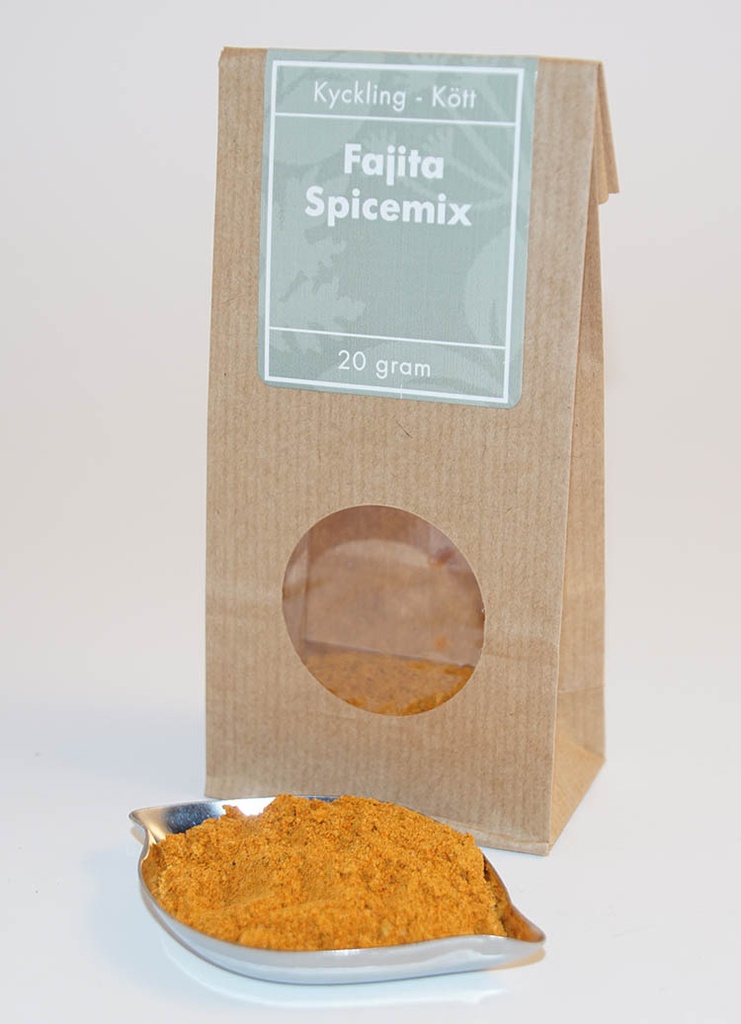 Fajita Spicemix brun påse med fönster 20g