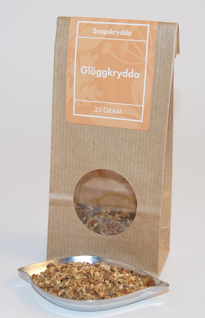 Glögg krydda traditionell brun påse med fönster 25g
