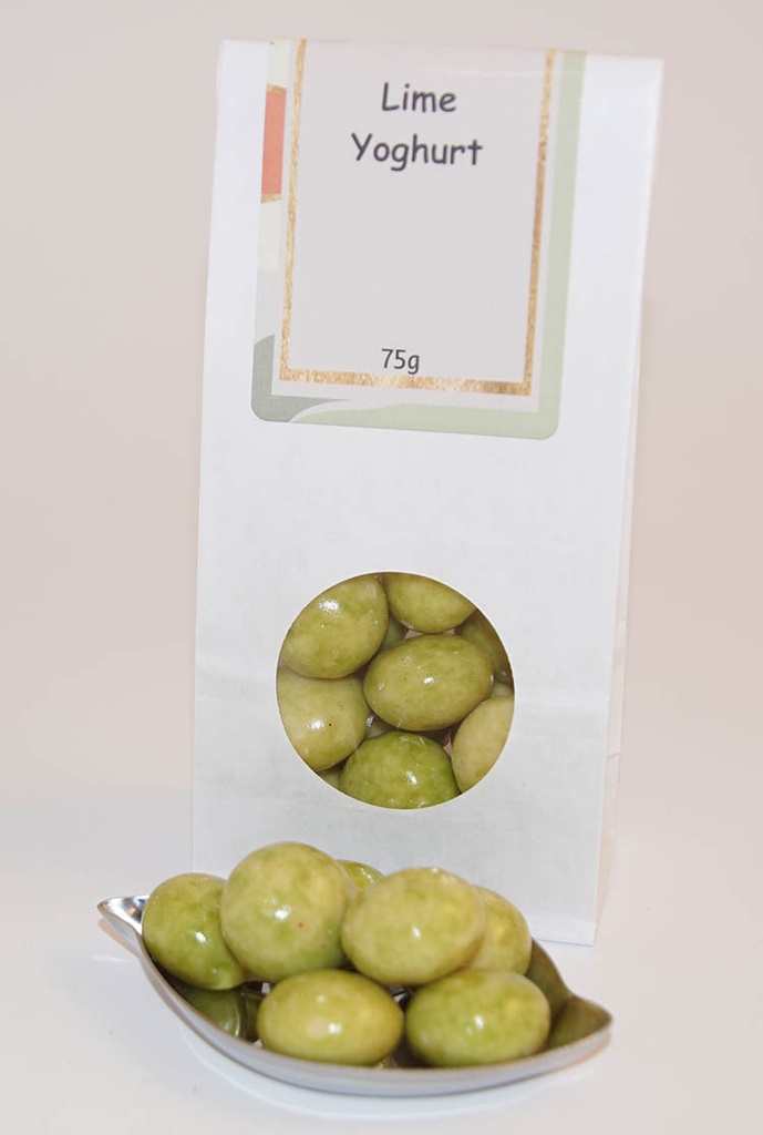 Lime Yoghurt white bag with window 75g