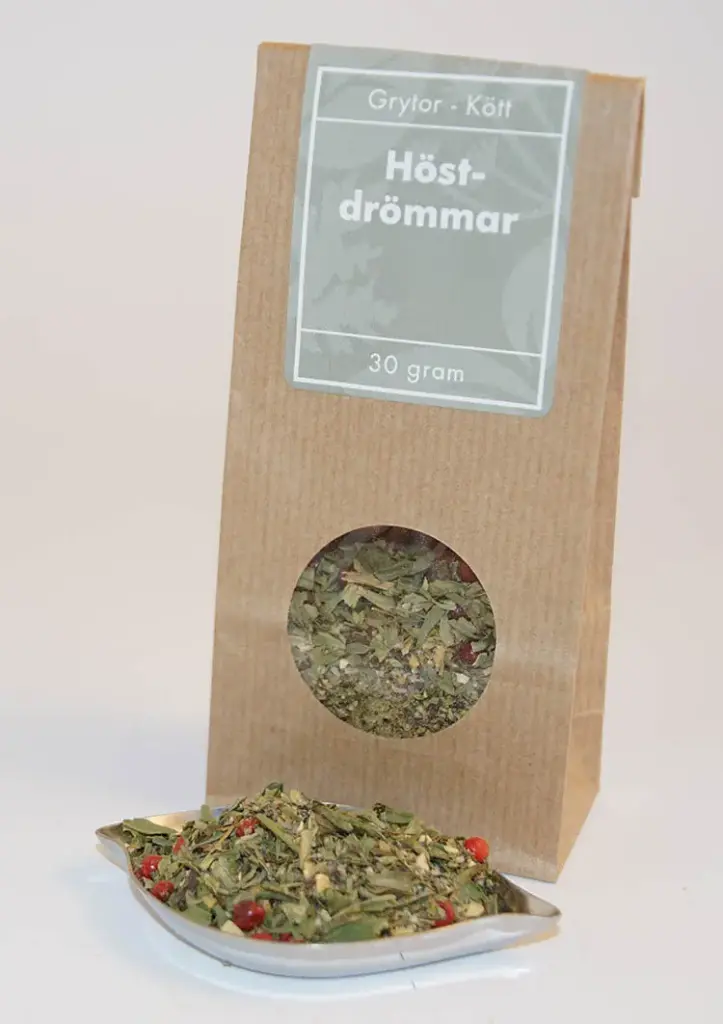 Höstdrömmar-krydda brun påse med fönster 30g