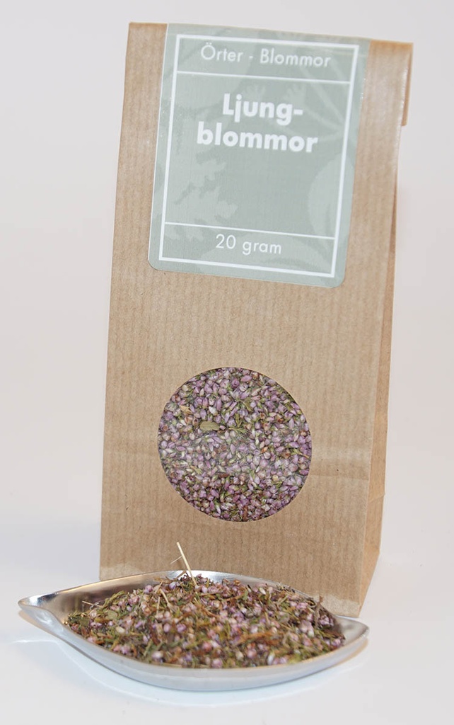 Ljungblommor brun påse med fönster 20g