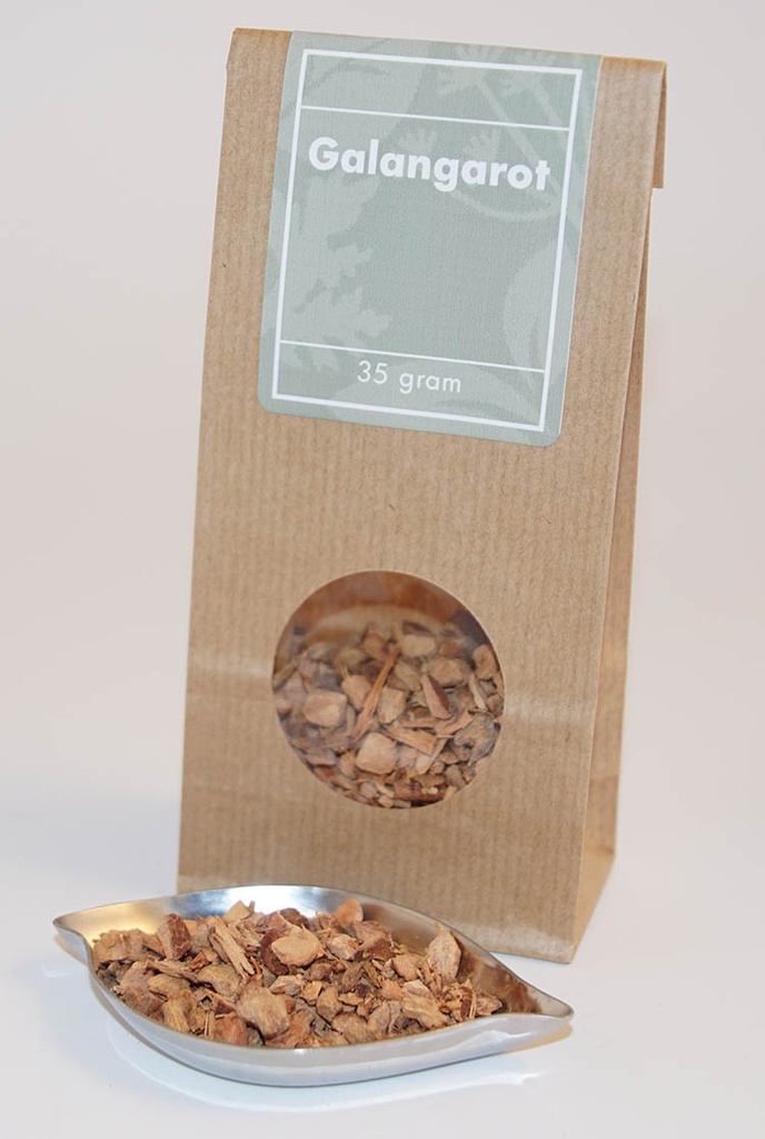 Galangal root in piece brown bag with window 35g