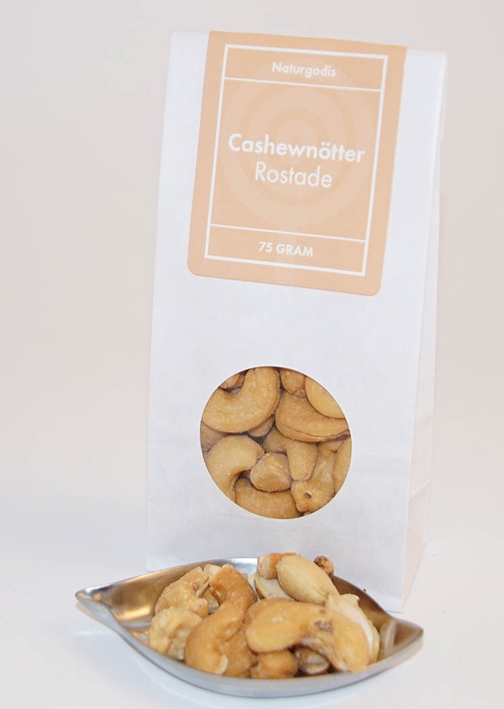 Cashew rostade vit påse med fönster 75g