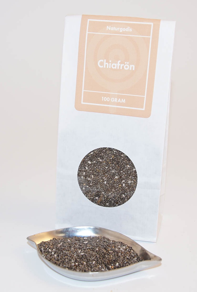 Chiafrön vit påse med fönster 100g