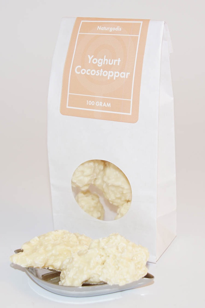 Yoghurt Cocostopp vit fp vit påse med fönster 100g