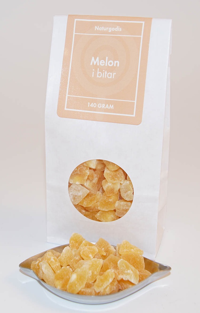 Melon pieces Cantaloupe white bag with window 140g