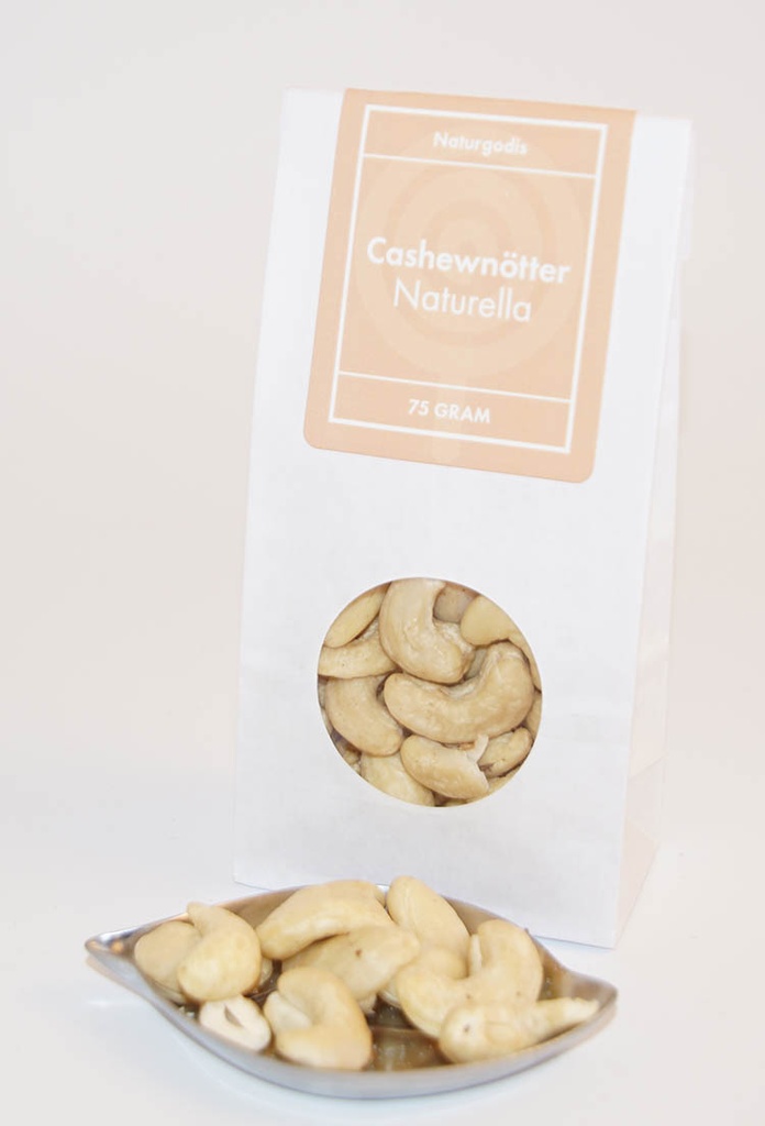 Cashew naturella vit påse med fönster 75g