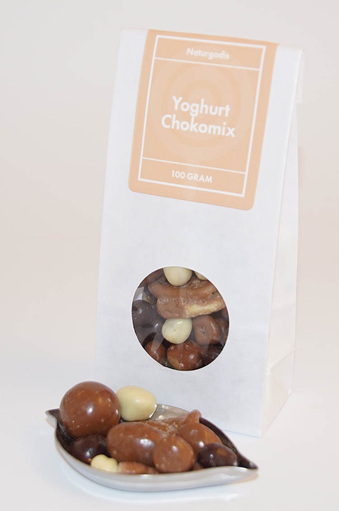 Yoghurt Chocomix white bag with window 100g