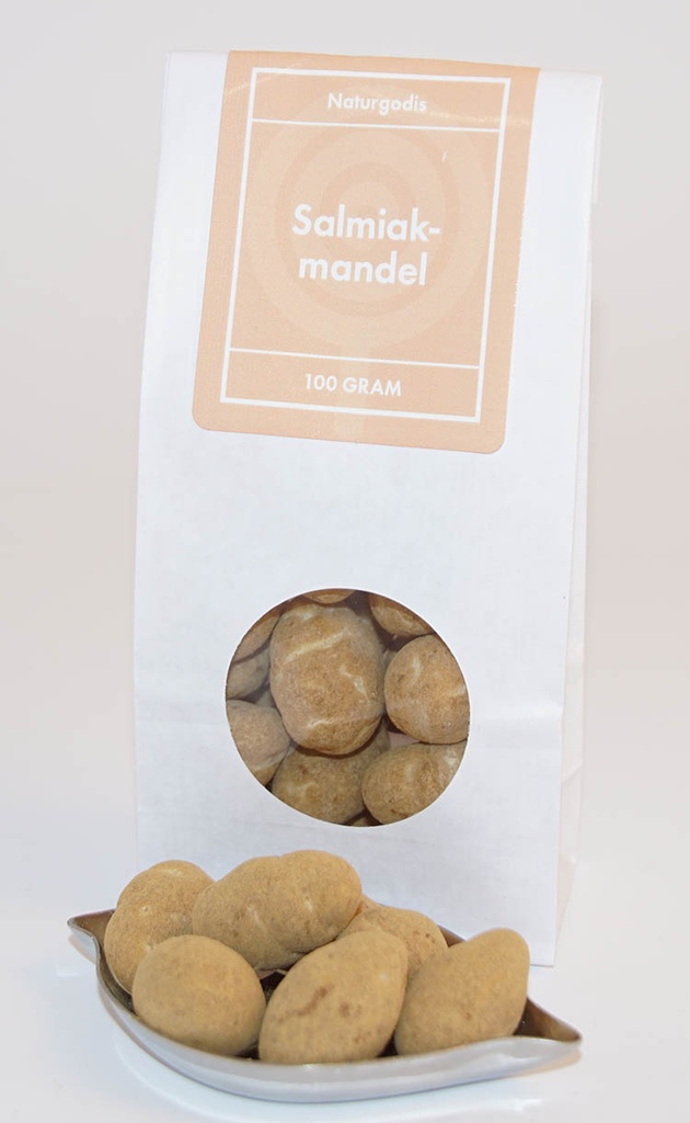 Salmiak almond white bag with window 100g