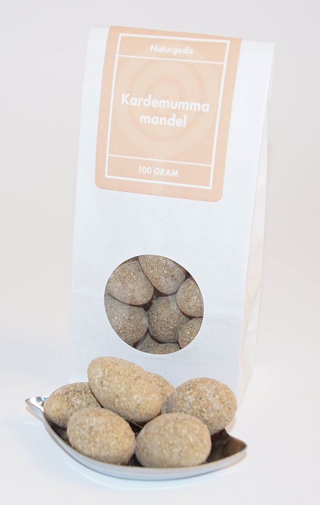 Kardemummamandel vit påse med fönster 100g