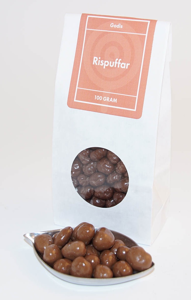 Rice puffs white bag with window 100g