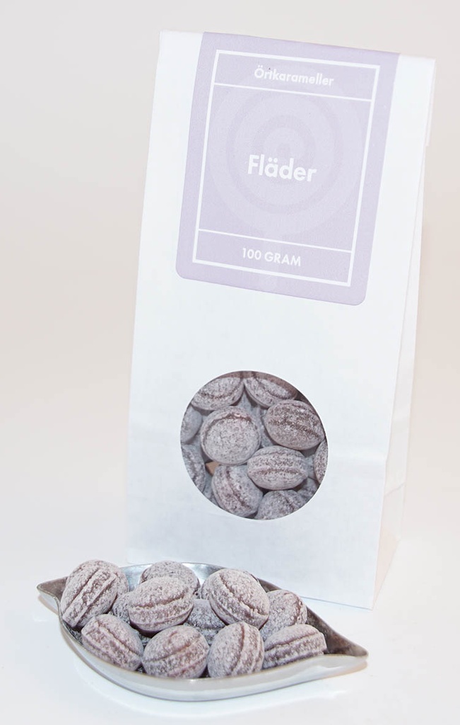 Elderflower herbal candies white bag with window 100g