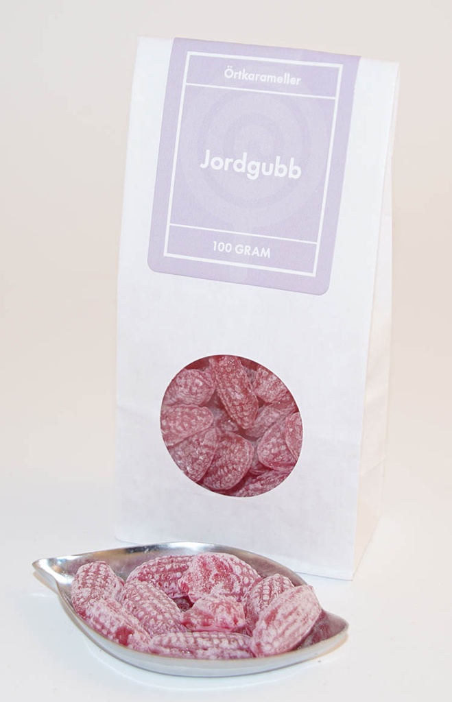 Strawberries herbal candies white bag with window 100g