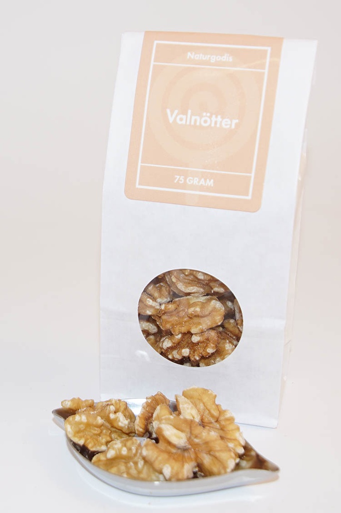 Valnötter vit påse med fönster 80g