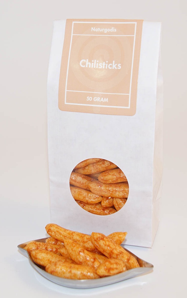 Chilisticks vit påse med fönster 50g