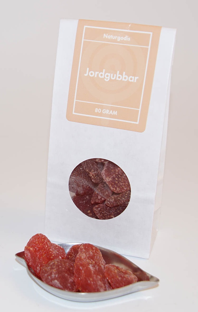 Strawberries white bag with window 80g