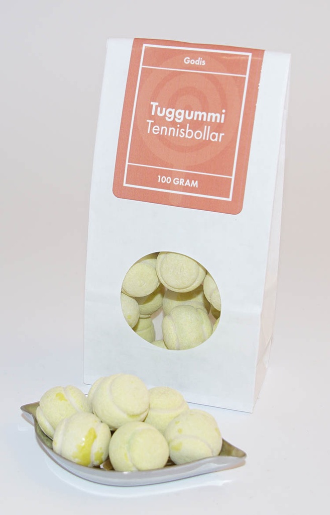 Chewing gum Tennis balls white bag with window 100g