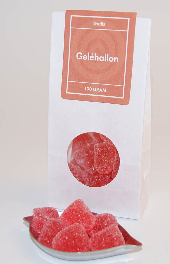 Gelehallon AROMA vit påse med fönster 100g