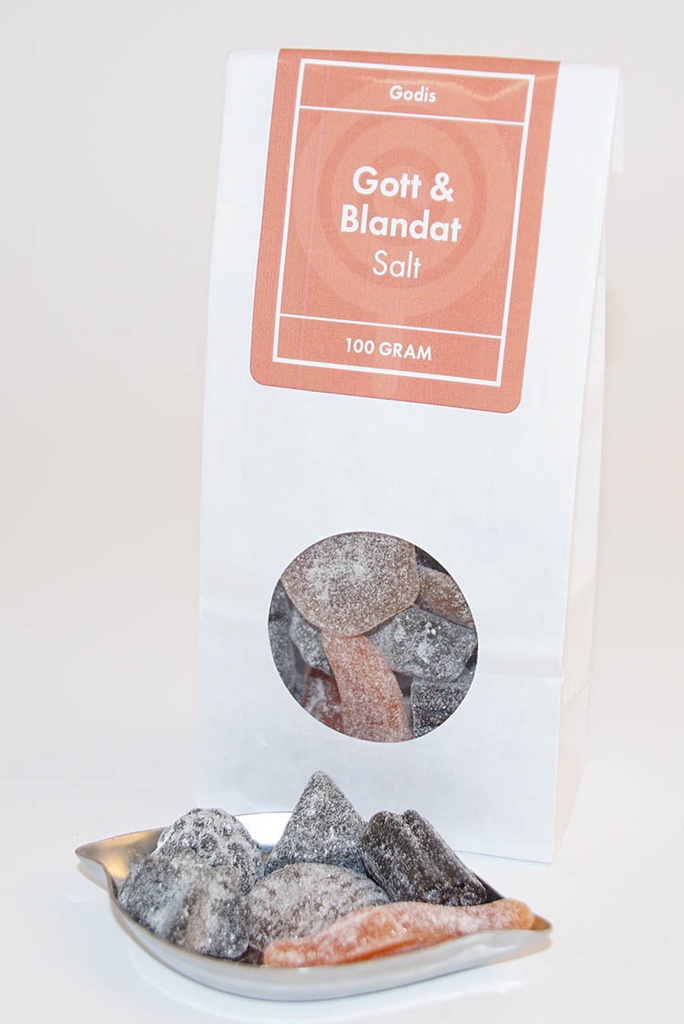 Good & Mixed salt white bag with window 100g
