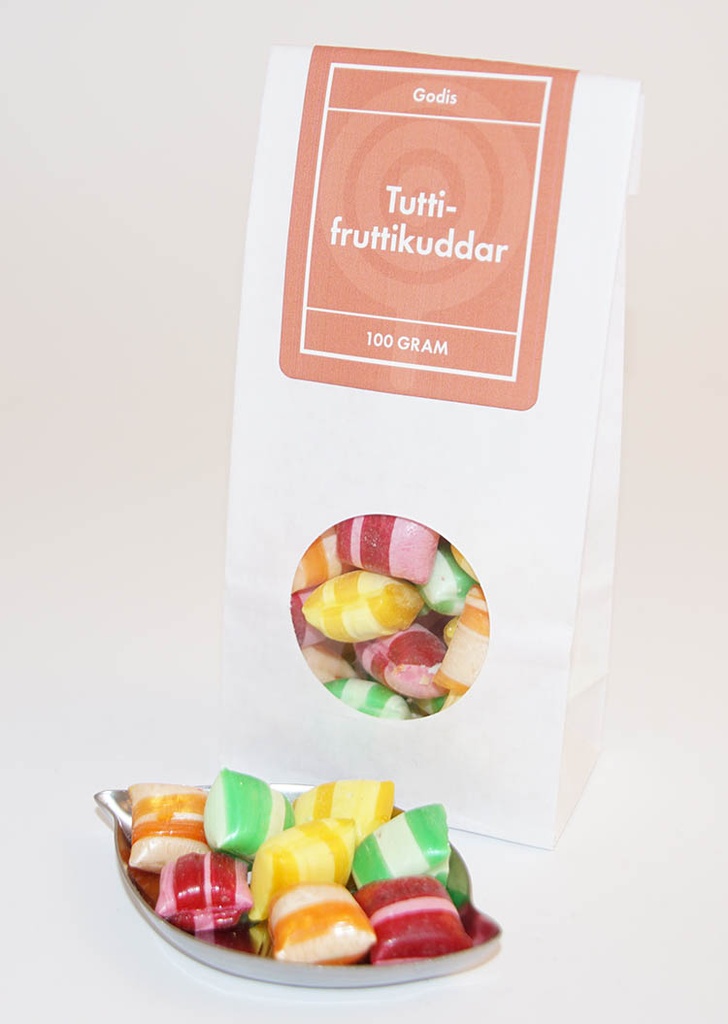 Tutti-Frutti pillows GRENNA white bag with window 100g