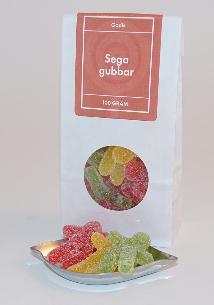 Sega gubbar vit påse med fönster 100g