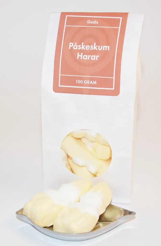 Påskeskum Hare Cloetta vit påse med fönster 100g