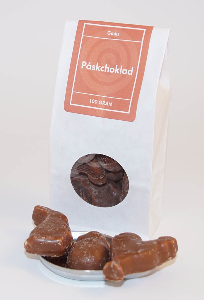 Påskchokladmix vit påse med fönster 100g