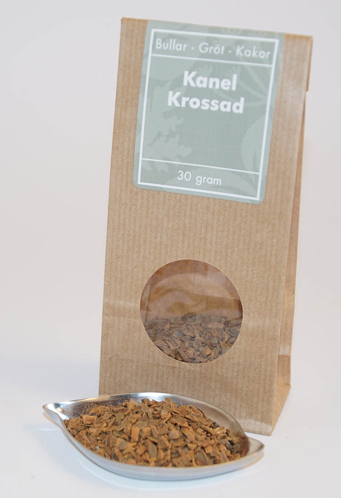 Kanel krossad brun påse med fönster 30g