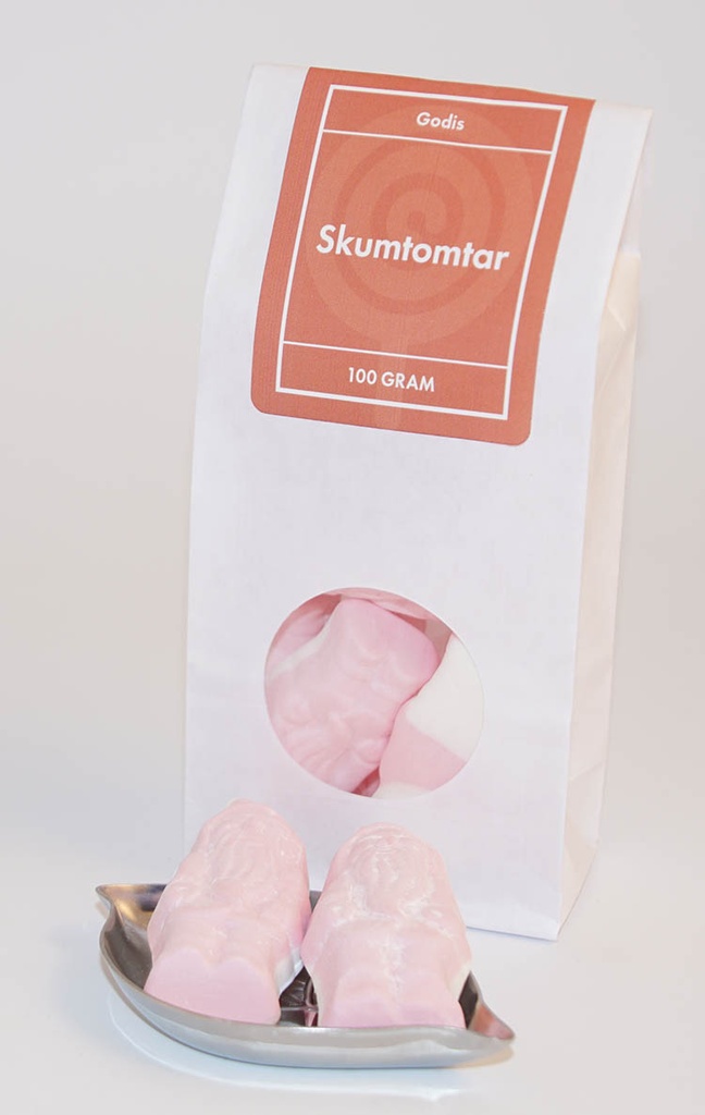 Christmas marshmallow santa small white bag with window 100g