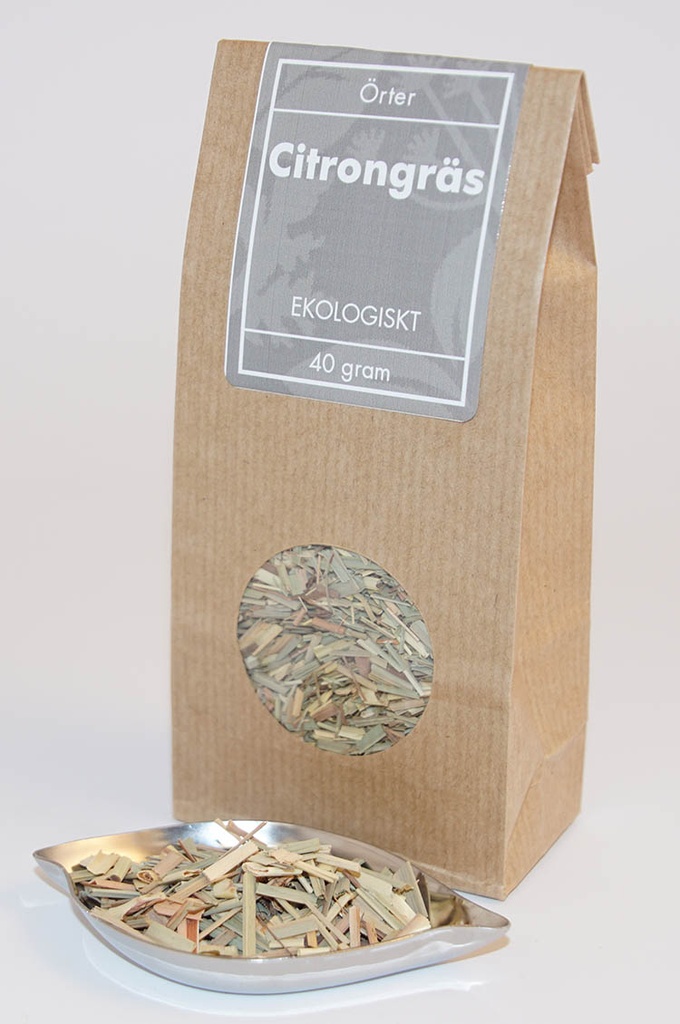 Citrongräs bitar EKO brun påse med fönster 40g