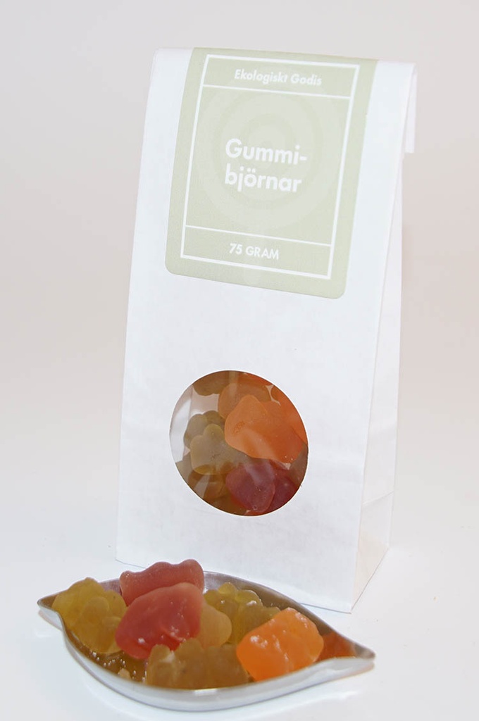 Gummi Björnar EKO vit påse med fönster 80g