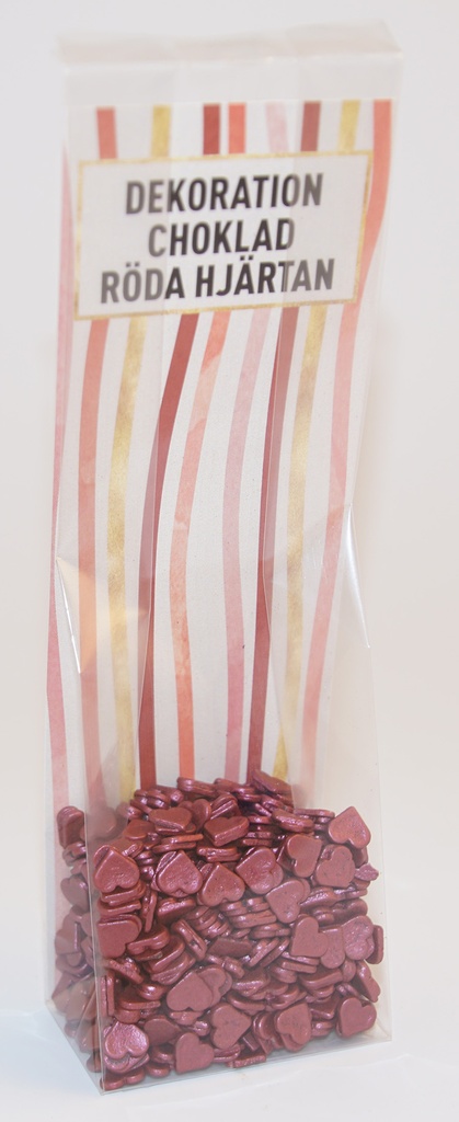 Dekoration choklad röda hjärtan fp Premium 75g