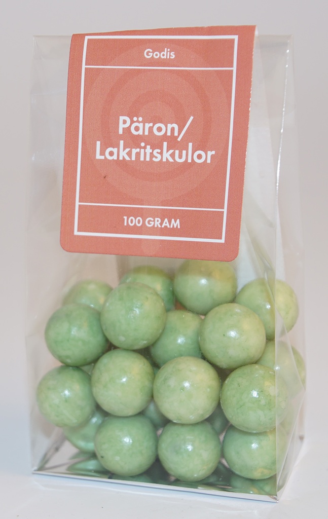 Päron/lakritskula Chokly fp i ståpåse 100g