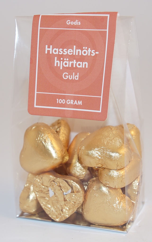Hazelnut heart Gold paper pack in stand-up pouch 100g