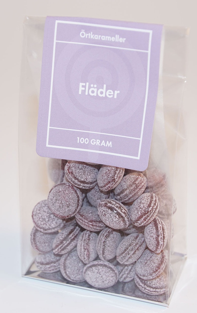 Fläder örtkarameller ståpåse 100g