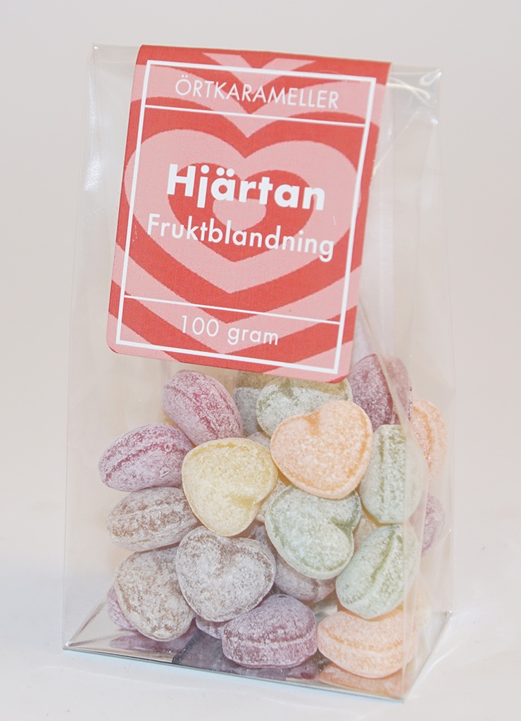 Hearts mixed fruit herbal candies in stand-up pouch 100g