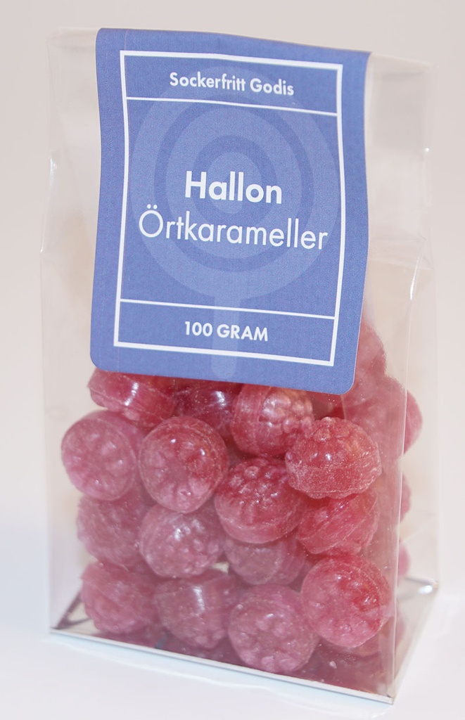 Raspberry Sugar-free herbal candies in stand-up pouch 100g