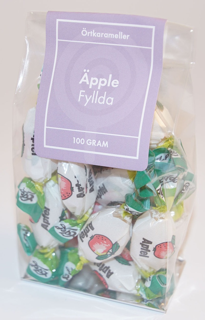 Apple filled with paper herbal candies in stand-up pouch 100g