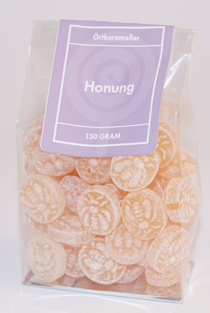 Honung örtkarameller i ståpåse 100g