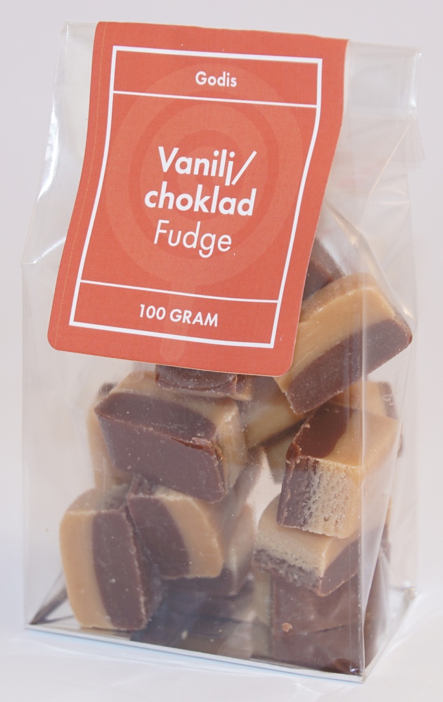 Fudge Vanilj/Choklad kolafabriken i ståpåse 100g