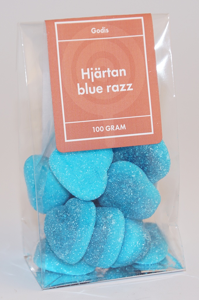 Hjärtan Blue razz ståpåse 100g