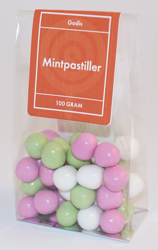 Mint pastille pack in stand-up pouch 100g