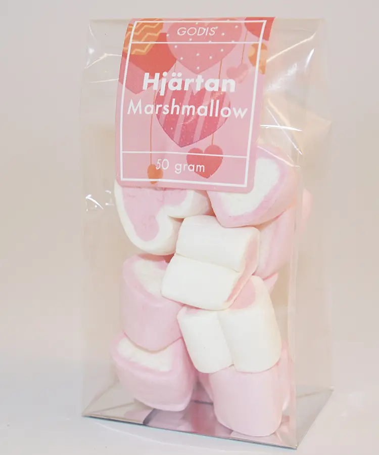 Hearts marshmallow in bag 50g