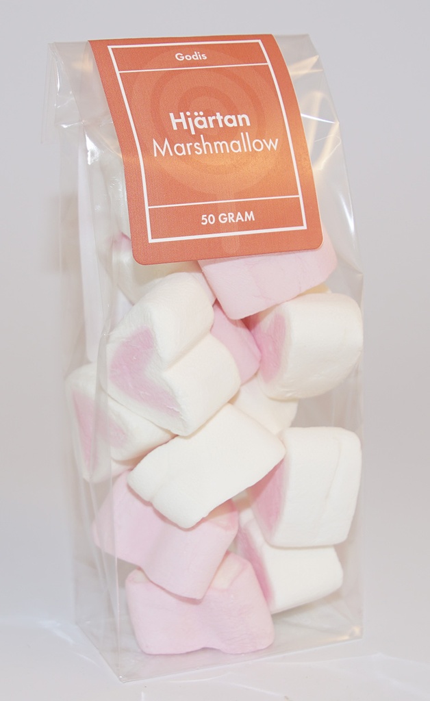 Hearts marshmallow in bag 50g