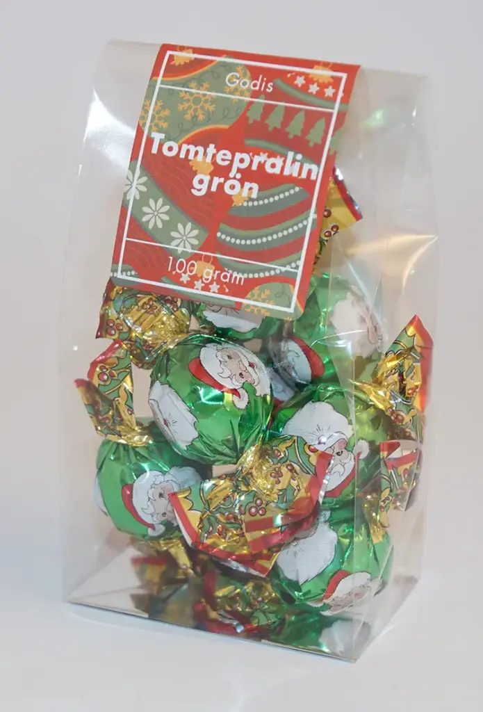 Santa praline GREEN pack in stand-up pouch 100g