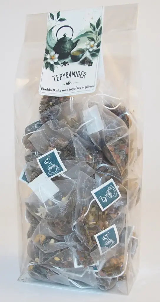 Pyramidte Chokladkaka m päron/ingefära grönt 40st PÅSE