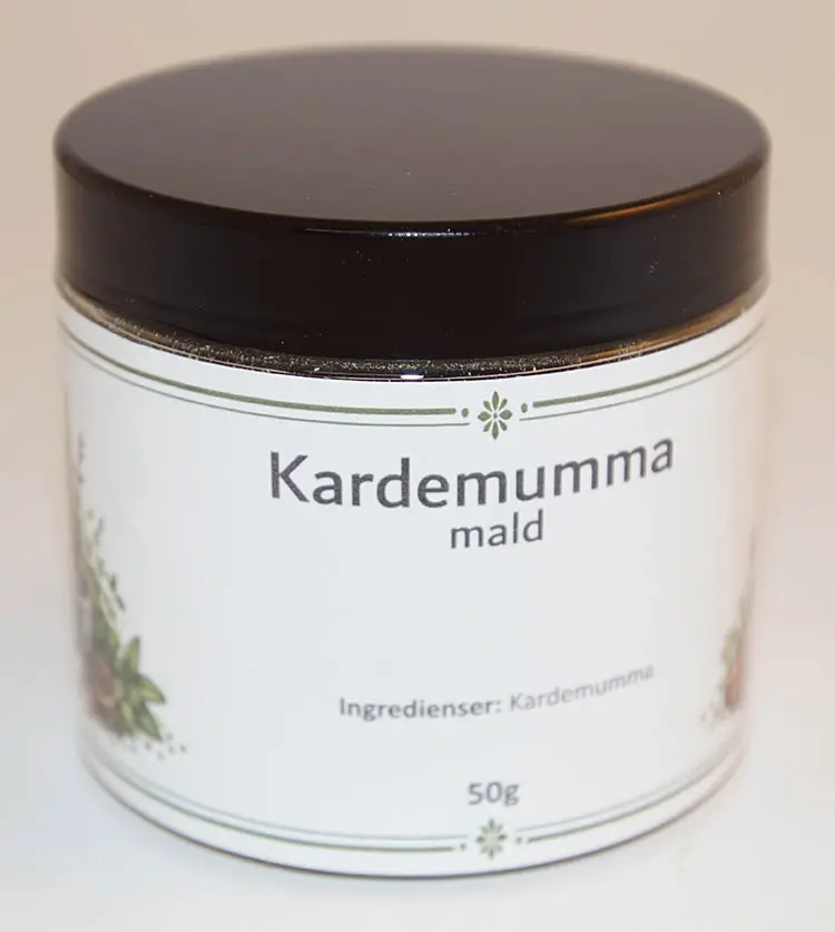 Kardemumma mald fp i petburk med svart lock 50g