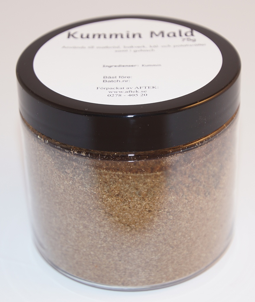 Caraway ground pack in PET jar with black lid 75g