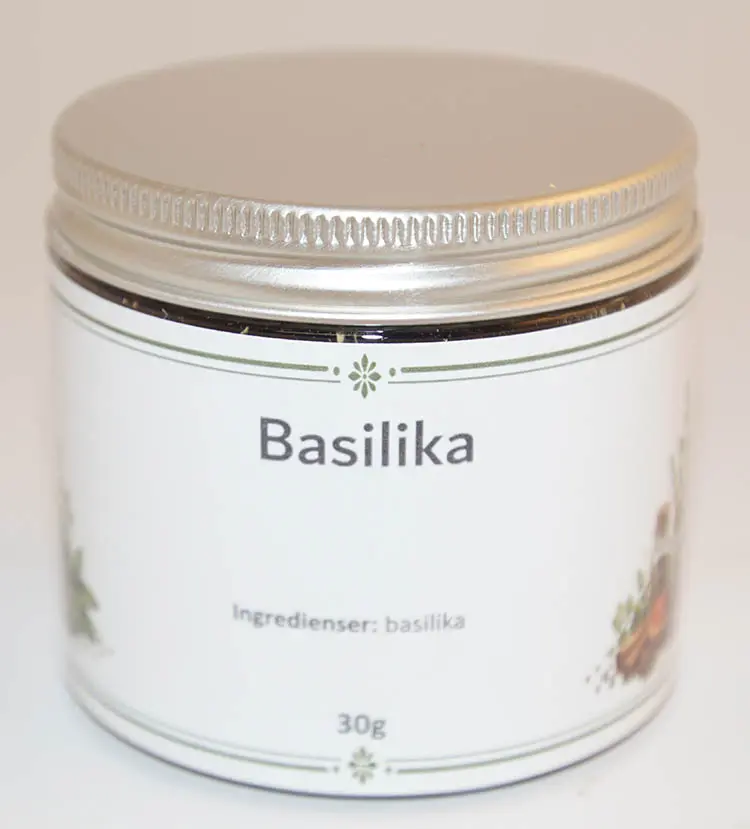 Basilika i PET-burk med silver lock 30g