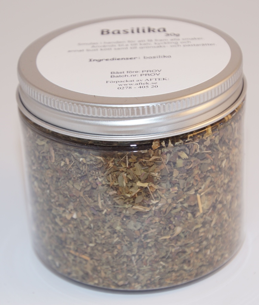 Basilika i PET-burk med silver lock 30g